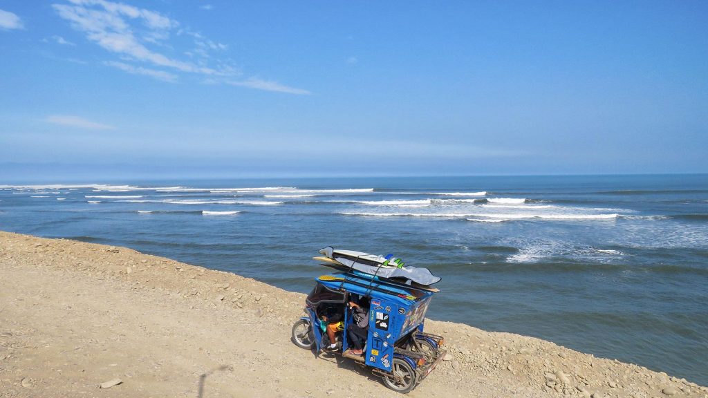 Moto Taxi Surf Lift on Pacasmayo Desert Coastline