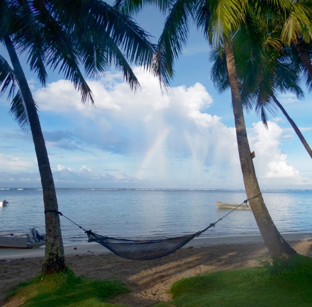 rainbow on the coral coast over the hammock
